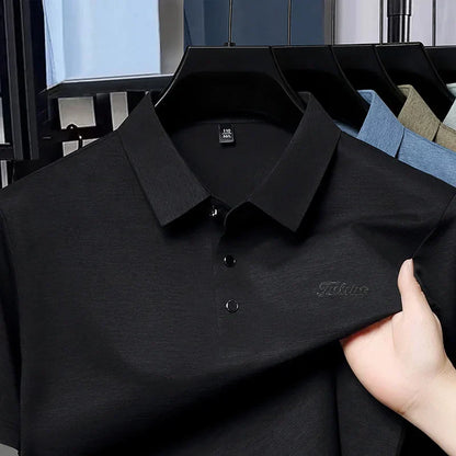 Premium Luxury Man New T-Shirt Polo Shirt Lapel Button Letter Print European Style Summer Hot-Selling Casual Sports MensClothing