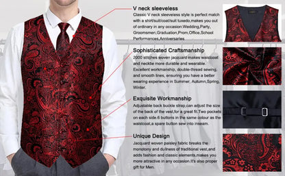 Silk Mens Waistcoat Tie Set Gold Brown Orange Beige Ivory Khaki Bronze Sleeveless Jacket Suit Vest Necktie Hanky Cufflink