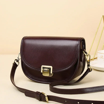 New Style Genuine Leather Women's Small Bag Vegetable Tanned Cow Leather Single Shoulder Bag Lady Popular Messenger Purse