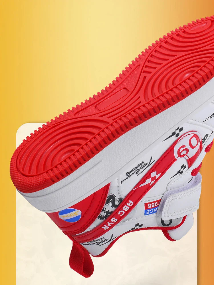 Cute girls and boys basketball shoes school activities children's casual shoes low-cut shoes autumn and winter new leather shoes