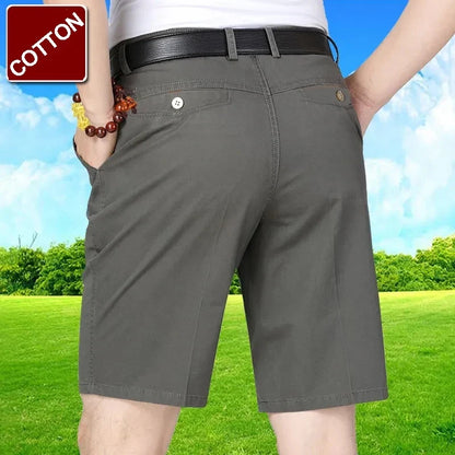 Casual Cotton Shorts Men Summer Knee Pants Breathable Classic Bermuda Shorts Outdoor Clothes Black Male Short Pants