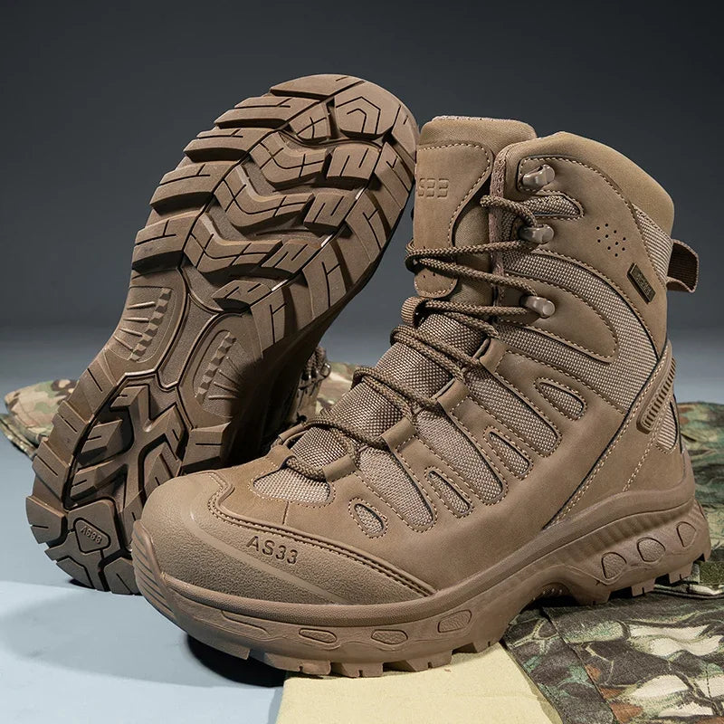 Men Tactical Boots Lace Up Brand Military Ankle Hiking Shoes Desert Work Army Boot Waterproof Size Plus Unisex Climbing Shoes
