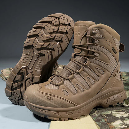 Men Tactical Boots Lace Up Brand Military Ankle Hiking Shoes Desert Work Army Boot Waterproof Size Plus Unisex Climbing Shoes