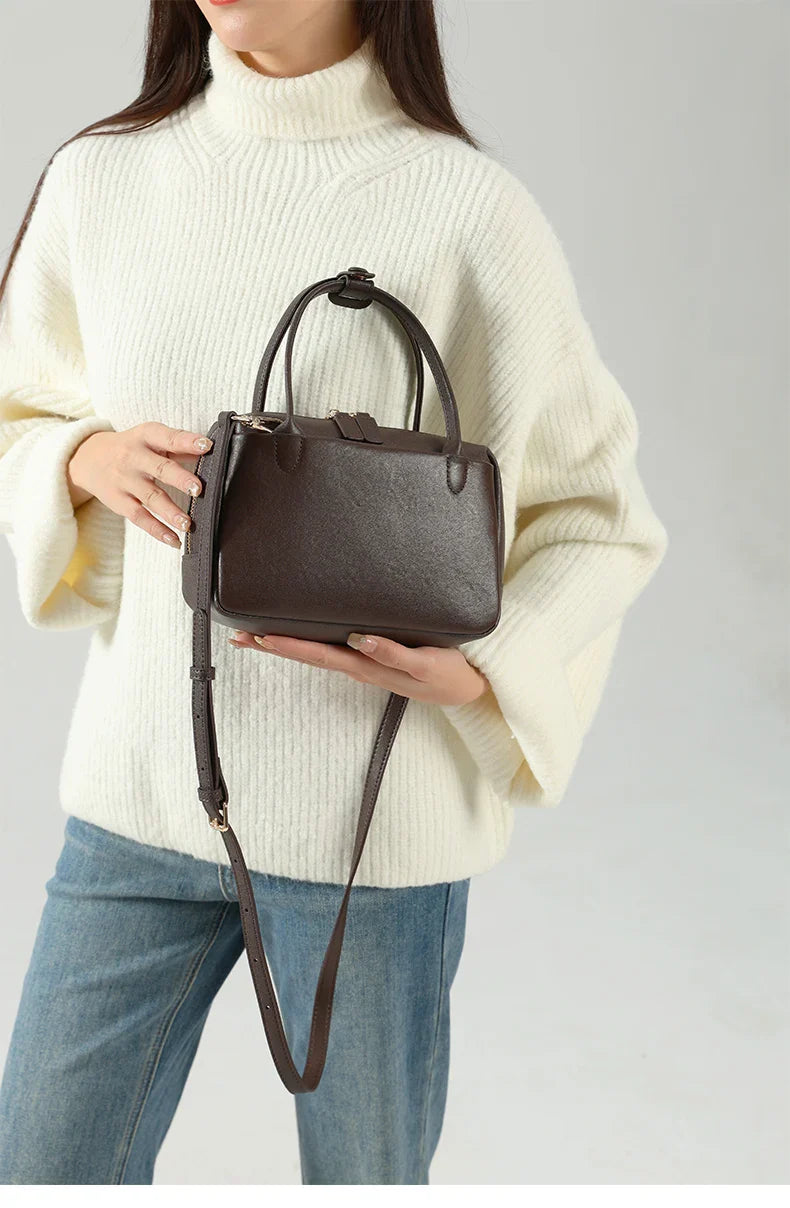 Women Natural Cow Leather Handbags Ladies High Quality Shoulder Bag Female Fashion Retro Luxury Designer Cowhide Crossbody Bags
