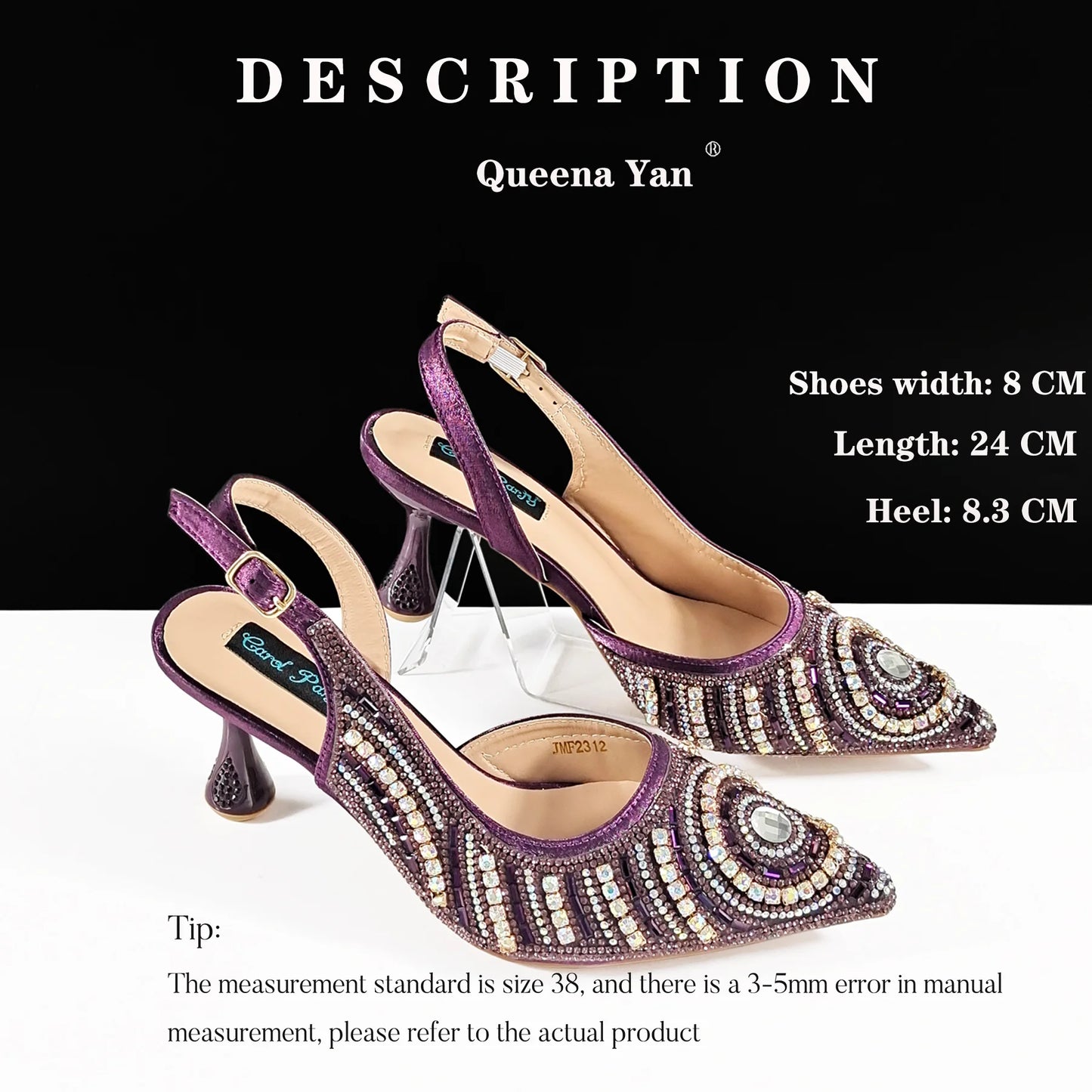 High-end Matching Women's Shoes with Diamond Hard Box Bag Popular in Nigeria Party Women's High Heels