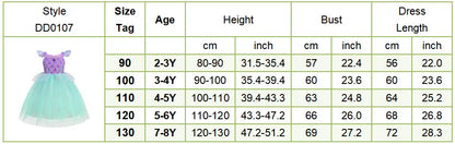 2026 Summer Dresses Baby Girl Carnival Mermaid Princess Dress Kids' Sets and Outfits Kids Clothes Girls Birthday Party Costume