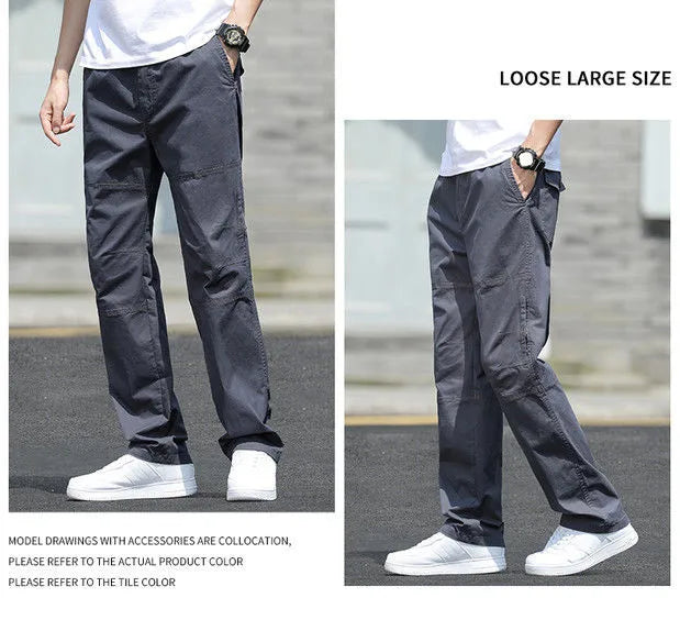 Men's Pants New Cargo Pants Outdoor Casual Pants Cotton Comfortable Thin Style Sweatpants Multi-Pocket Work Pants