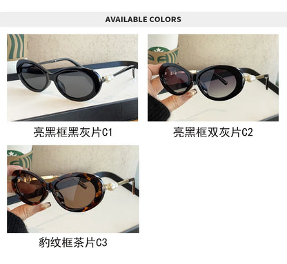 European and American Versatile Pearl Sunglasses for Women, High-End Celebrity Style Fashionable Polarized Sunglasses