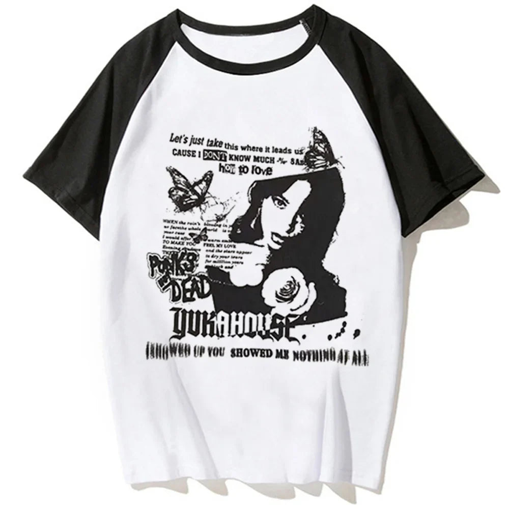 Y2k Tee women anime funny harajuku tshirt girl Japanese clothes