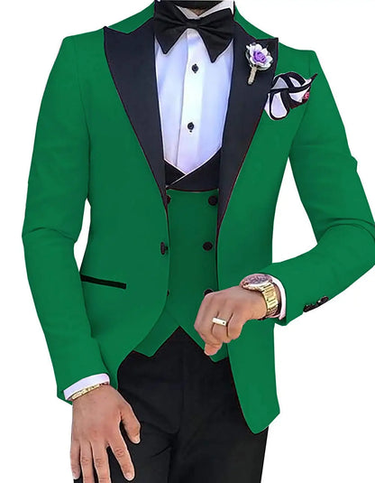 Custom Made Men Suits Terno Slim Groom Tuxedos Wedding Men Suits Terno Masculino (Jacket+Pant+Vest)
