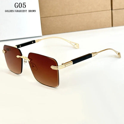 2024 Fashion Sunglasses For Men Luxe Rimless Sunglasses Women Trendy Vintage Glasses Lunette Soleil Femme Gafas De Sol Hombre