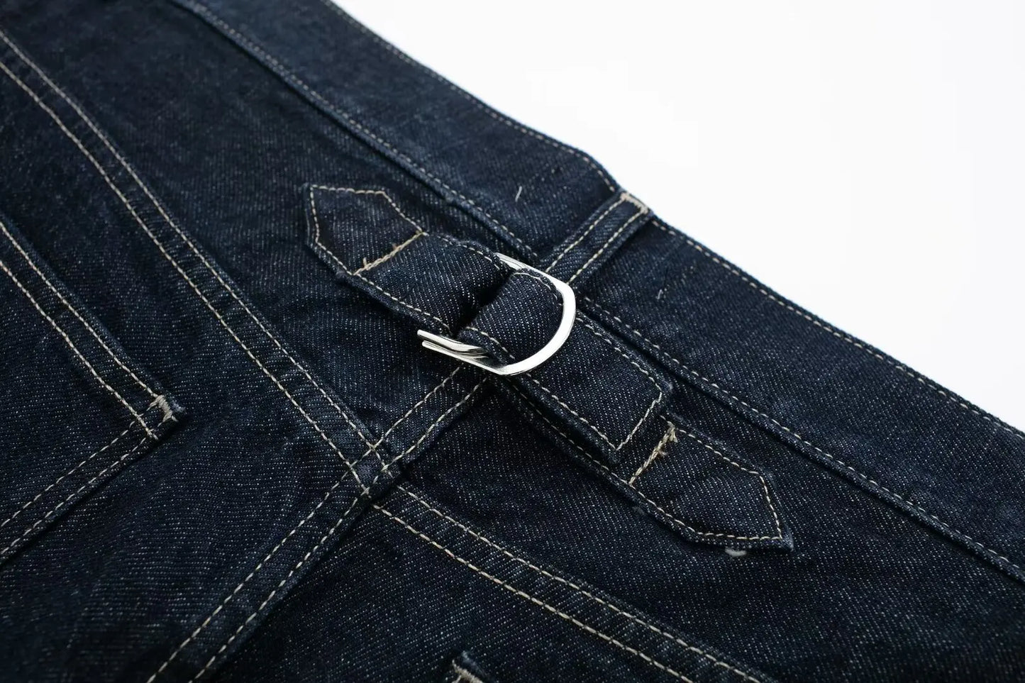 Women's High-Waisted Jeans Slim Trailing Trousers Rolled Leg Denim Pant Fashion Lady High Street Casual Wide-Leg Jeans