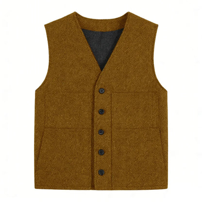 Men Vest Gray V Neck Herringbone Single Button Waistcoat For Wedding Birthday Banquet Party Business Work Daily Men Suit Vest