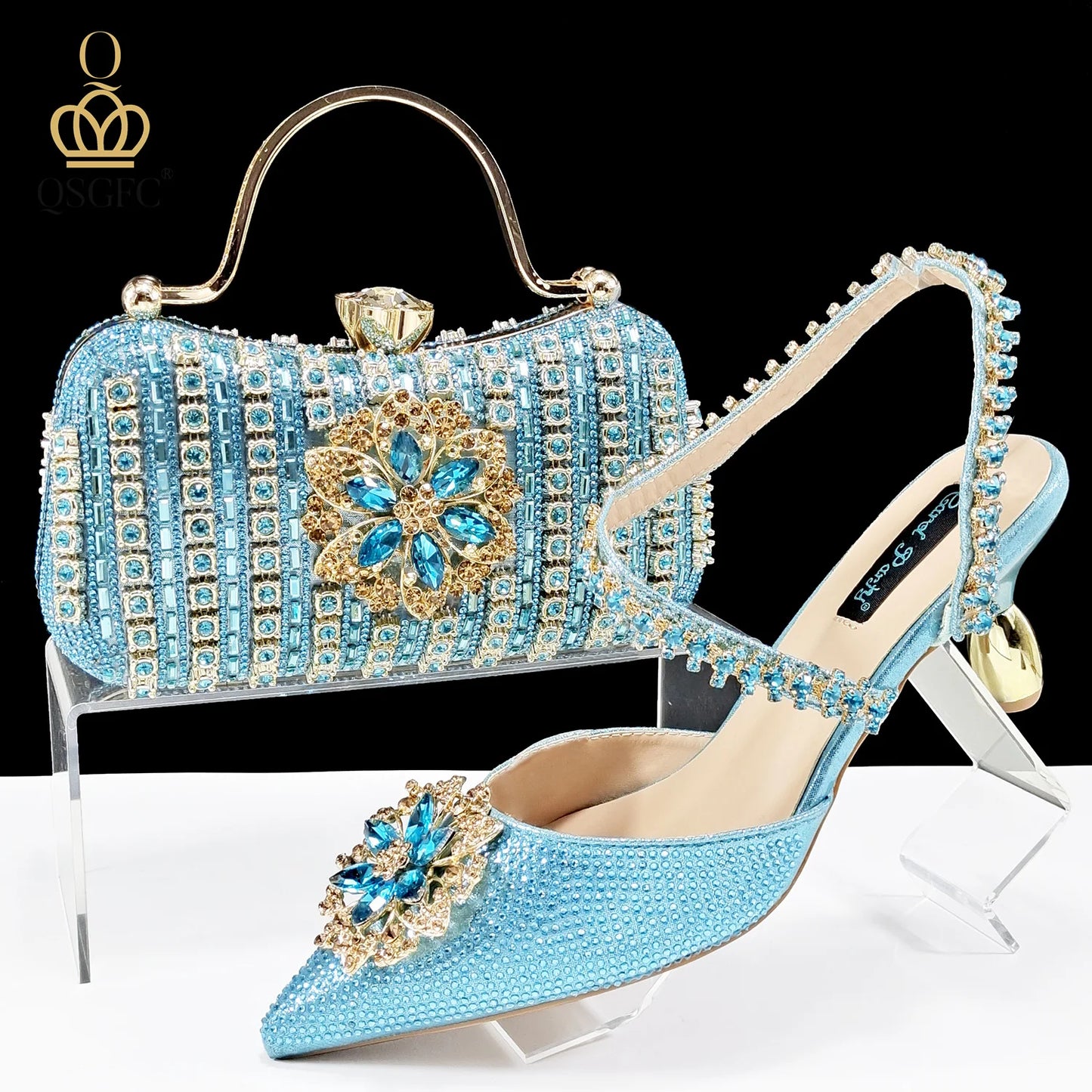 Festive Elegance: Dazzling Heels and Chic Clutch Perfect Combination Of Shoes And Bags for Party Occasions