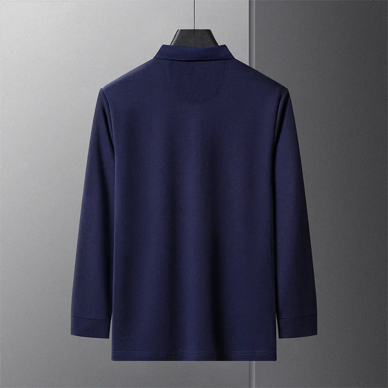 Popular Men's Spring and Autumn Horse Logo Trendy Brand Temperament Fashionable Outdoor Sports Top Long Sleeved Polo Shirt