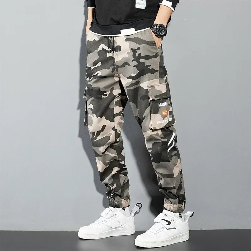 New Korean Fashion Style Casual Pants Men Cotton Cargo Trousers Male Plus Size Camouflage Streetwear Y2K Harem Jogger Camo Trend