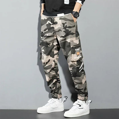 New Korean Fashion Style Casual Pants Men Cotton Cargo Trousers Male Plus Size Camouflage Streetwear Y2K Harem Jogger Camo Trend