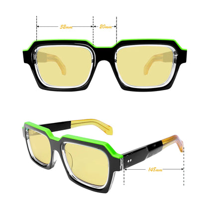 Luxury Design Look Oversized Sunglasses Women Polarized Glasses Trendy Thick Acetate Wide Double Bridge UV400 Retro