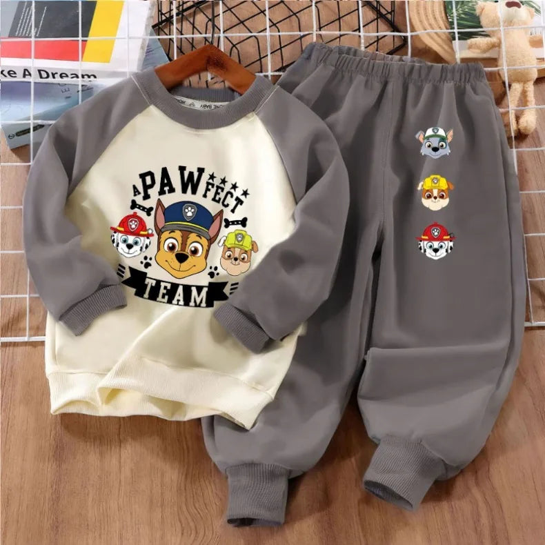 Print Boys Spliced Sweatshirts 2-piece Sets Kids O Neck Hoodies and Pant 2pcs Set Kids Sport Clothes Suit Spring Fall