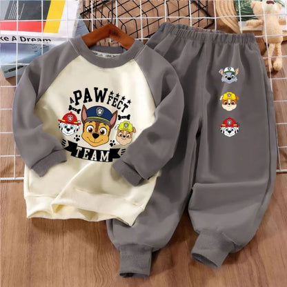 Print Boys Spliced Sweatshirts 2-piece Sets Kids O Neck Hoodies and Pant 2pcs Set Kids Sport Clothes Suit Spring Fall