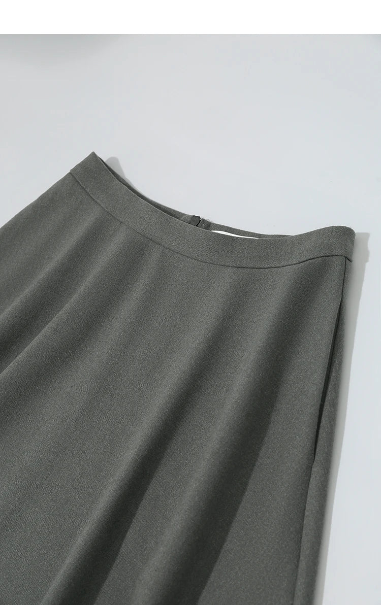 Elegant Skirts For Woman 2025 Winter New Commuter Style A-Line Mid-Calf Skirt Loose Solid Versatile Woman Clothes 12544126