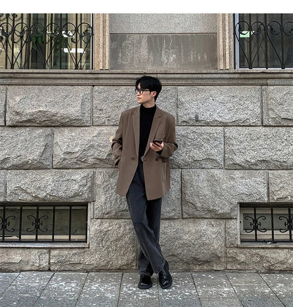 Spring Summer Men Formal Blazers Men Korean Fashion Loose Casual Dress Jacket Men Harajuku Social Suit Jacket Clothing