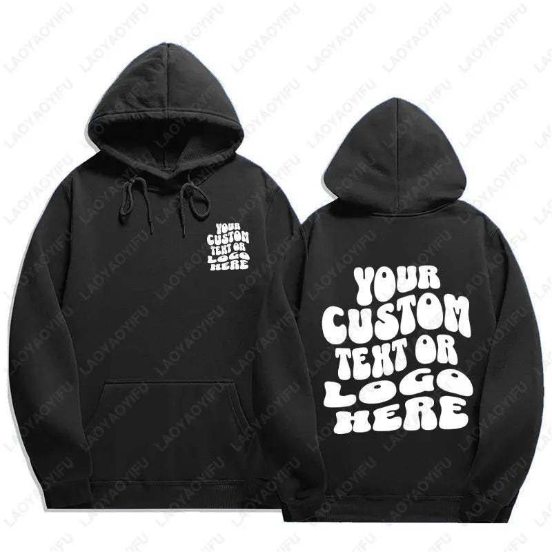 Custom Text Hoodie Personalized Sweatshirt Front Back Print Tee Custom Words On Back Business Logo Tshirt Custom Printed Shirt