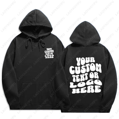 Custom Text Hoodie Personalized Sweatshirt Front Back Print Tee Custom Words On Back Business Logo Tshirt Custom Printed Shirt