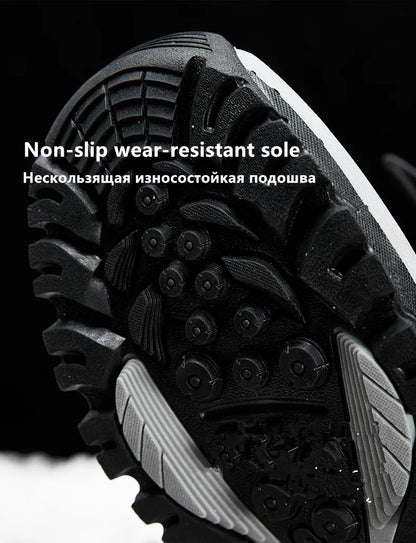New Winter Men's Shoes Warm Plush Men's Boots High Top Couple Snow Boots Winter Outdoor Anti-Slip Ankle Boots Work Casual Boots