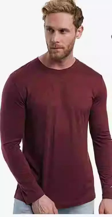Men's 100% Merino Wool Base Layer Shirt 240G Thermal Top Warm Wicking Breathable Anti-Odor Underwear Warm Clothing Base Layer