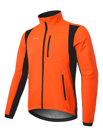 BERGRISAR Men's Winter Cycling Jacket Softshell Windproof Thermal Fleece Bike Jacket Running Jacket Windbreaker BGA025