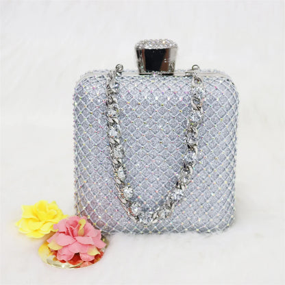 New Silver Simple And Comfortable Streamlined Pointed Shoes Fashionable And Versatile Party Ladies Shoes And Bag Set