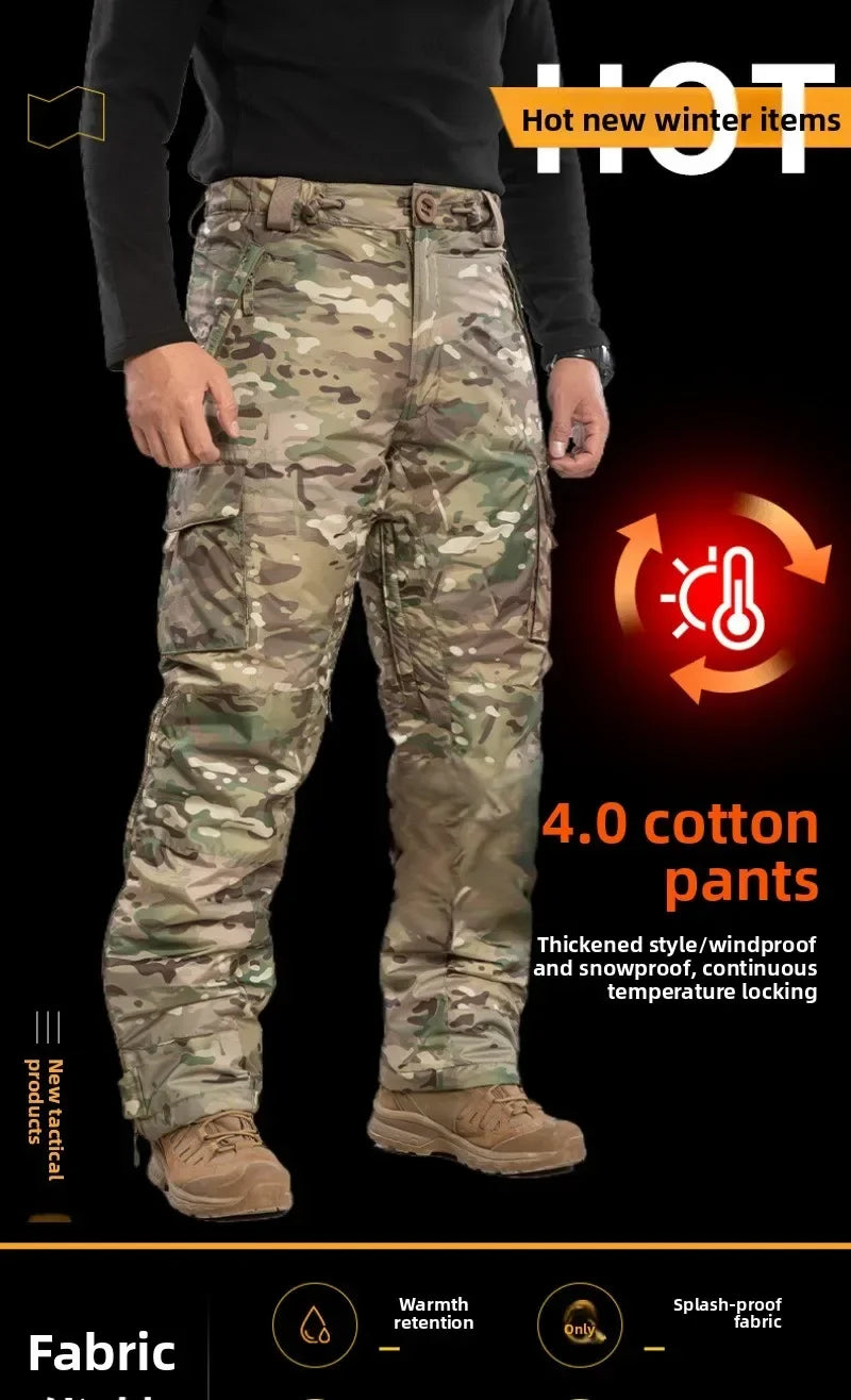 Winter Outdoor Camouflage Tactical Military Warmth Mountaineering Hiking Men Splash and Wind Proof Ski Pant