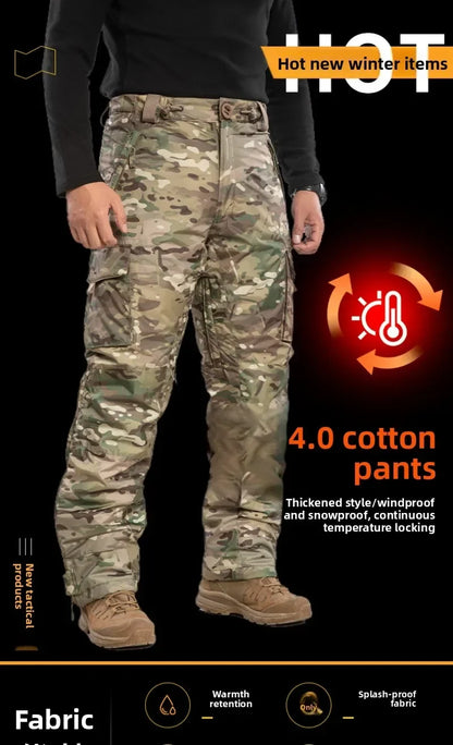 Winter Outdoor Camouflage Tactical Military Warmth Mountaineering Hiking Men Splash and Wind Proof Ski Pant