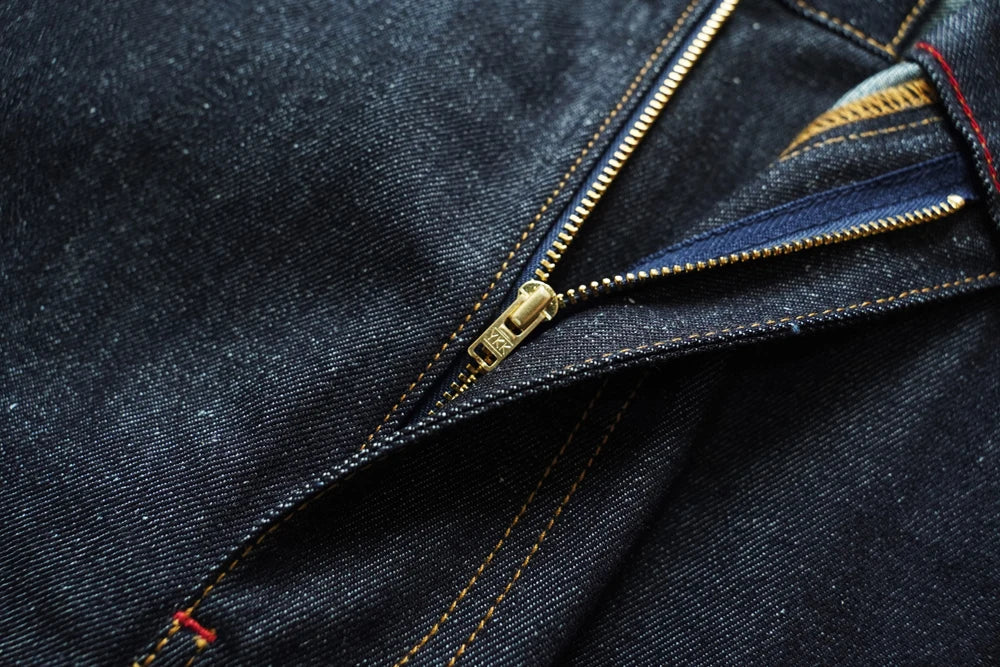 Summer Sanforized Selvedge Denim Jeans Cotton-ramie Men's Jeans Loose Fit High Rise 10oz