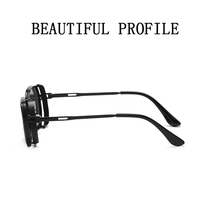 Square Punk Sunglasses For Men 2023 Luxury Steampunk Vintage Fashion Glasses Retro Shades Lunette De Soleil Homme Gafas De Sol