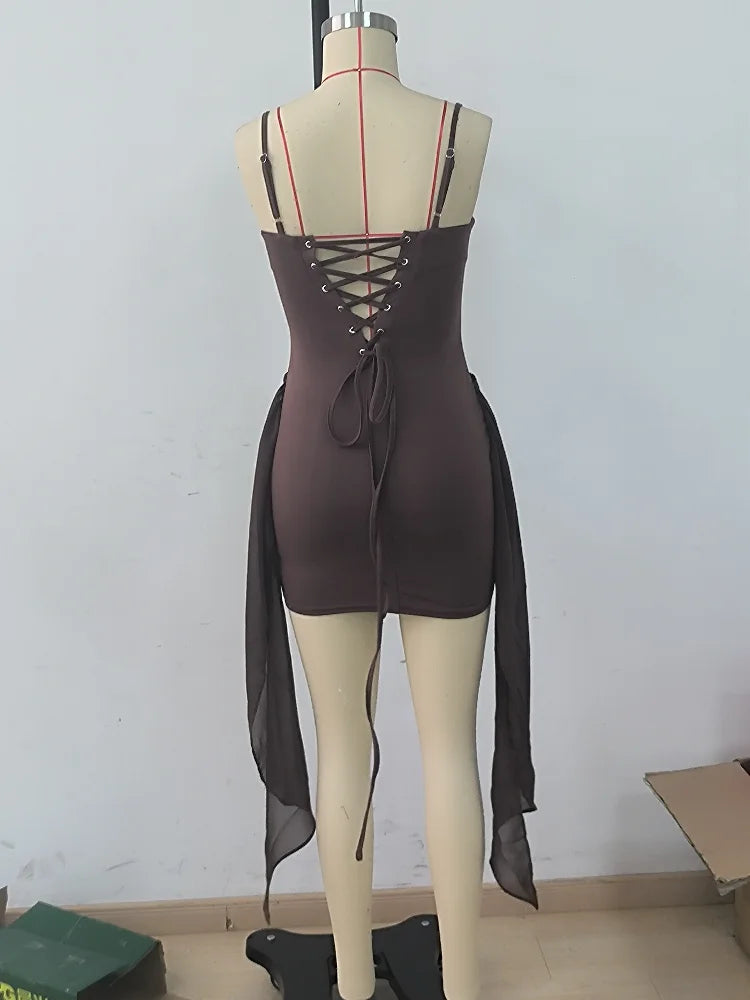 Trendy Night Out Mini Dress Sweet Feminine Hot Stylish Party Women Gowns Edgy Bold Summer Ladies Fashion Streetwear