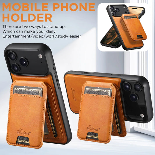 For iPhone 17 Air/16E/15/14/12/13 Promax Plus two-in-one full coverage TPU with card holder magnetic card insertion leather case