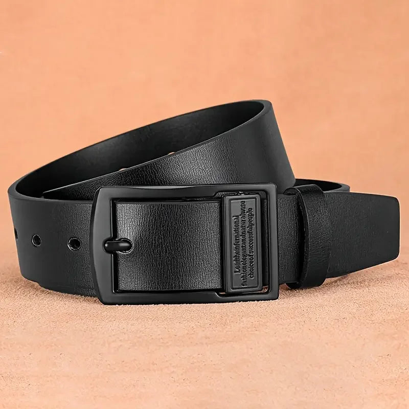 Leather Men's Belt Fashion Metal Alloy Pin Buckle Adult Luxury Brand Jeans Business Casual Waist Male Strap Brand