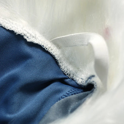 Blue Snowflake Princess Dress Winter Long Sleeve Fur Collar Snow Queen Costume Dress Girl Elsa New Year Christmas Party Clothes