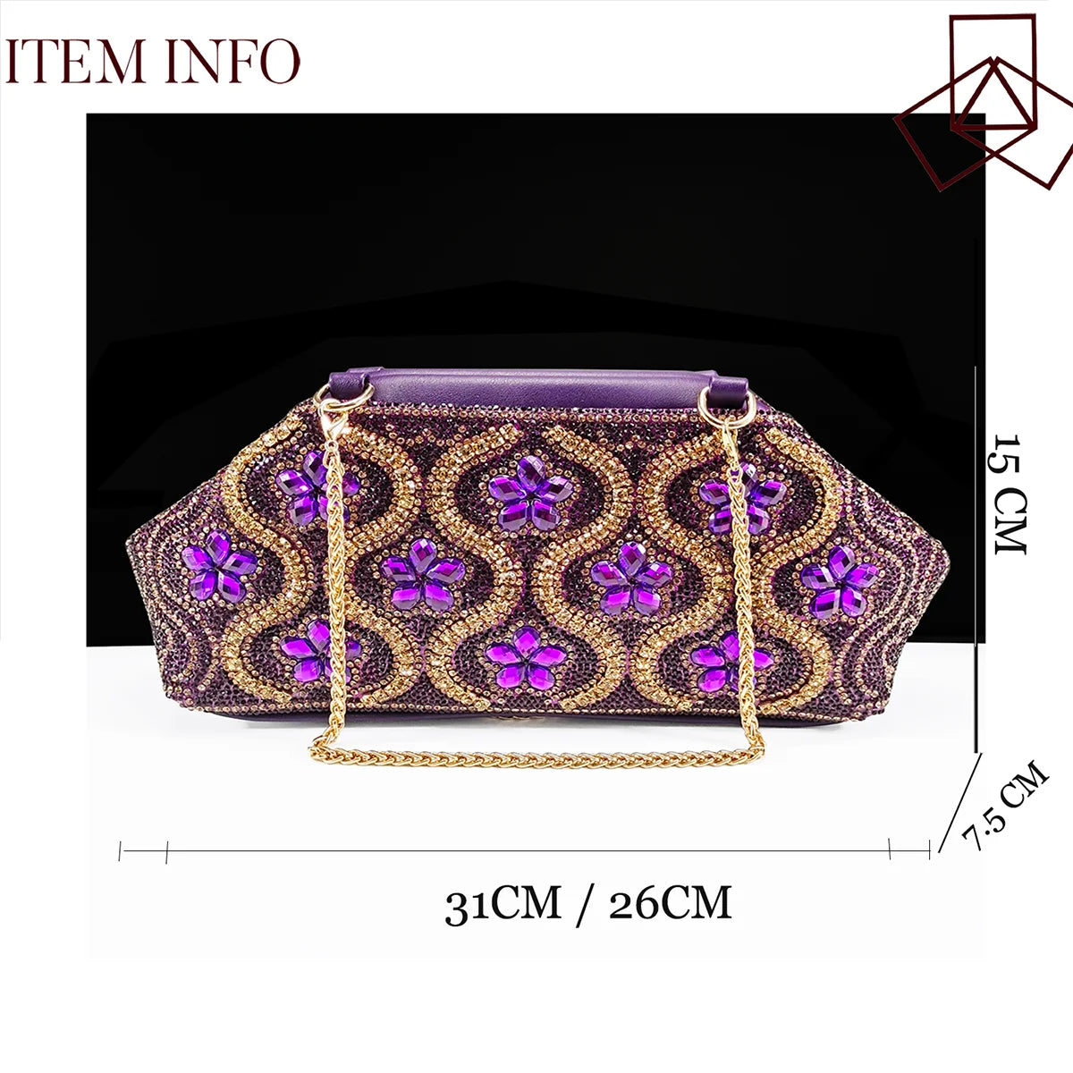 New Arrival Mature Style Platform Design Rhinestone Decoration Peep Toe Lady Shoes and Bag Set for Party Wedding