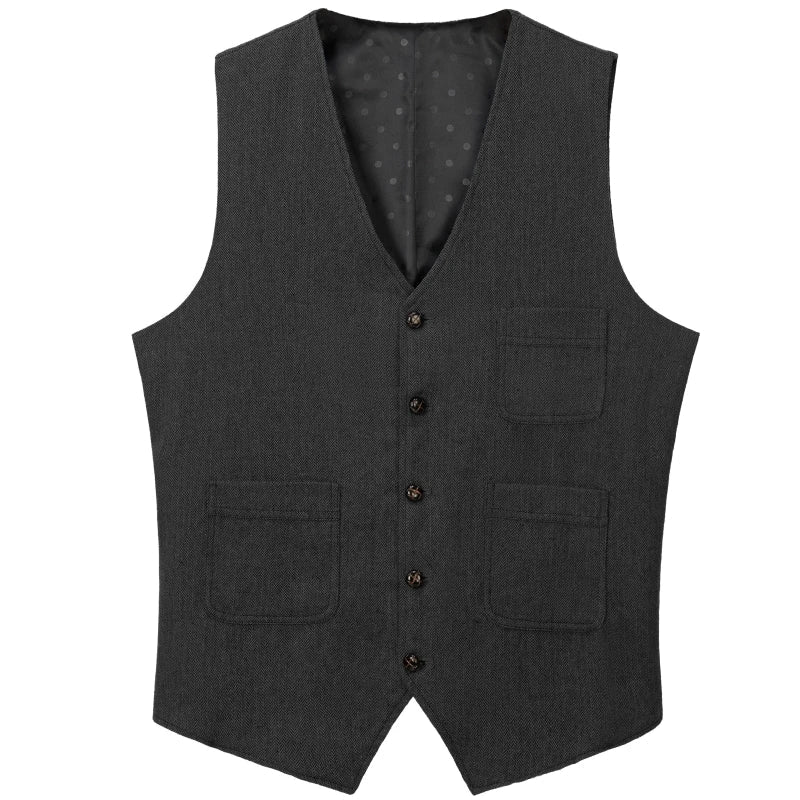 Men Vest Green Herringbone Solid Single Button Waistcoat For Birthday Wedding Business Banquet Work Daily Casual Men Suit Vest