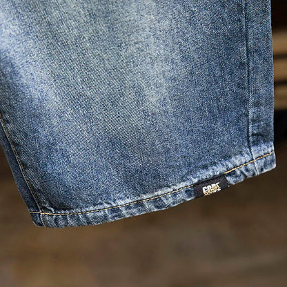 2024 New in Vintage Men's Denim Shorts Fashion Straight Bermuda Jeans Slim Soft Casual Short Pants Male Streetwear