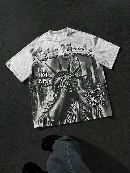 The 2026 summer new men's T-shirt features a casual fashionable comfortable soft and breathable 3D pattern print