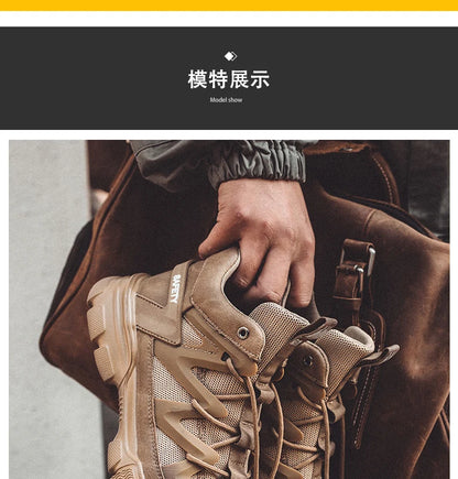 Male Work Boots Indestructible Safety Shoes Men Steel Toe Puncture-Proof Work Sneakers Male Shoes For Adult Work Shoes