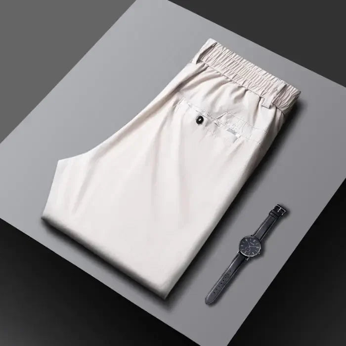2026 Men's Summer Casual Pants Thin Ice Silk Men's Pants Fashion Straight  Elastic Men's New Pants Men's Pants