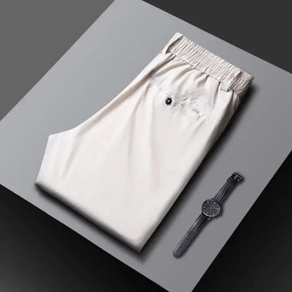 2026 Men's Summer Casual Pants Thin Ice Silk Men's Pants Fashion Straight  Elastic Men's New Pants Men's Pants