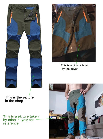 Mens Pants Hiking Trekking Quick Dry Lightweight Splashproof UV Proof Stretch Fishing Outdoor Travel Climbing Trousers