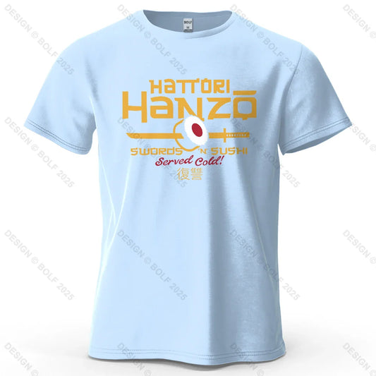 Hattori Hanzo Printed Men's T-Shirt 100% Cotton Oversized Anime Fashion Graphic Tees for Women Tops Streetwear Cultural Apparel