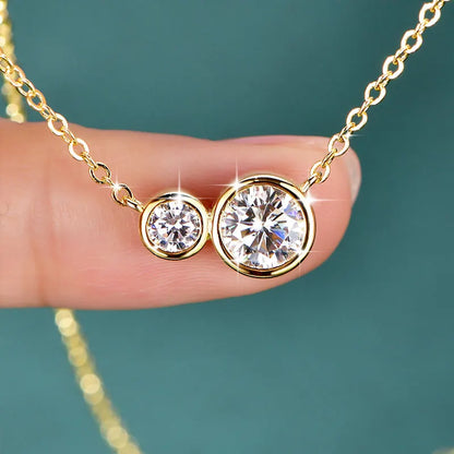 GRA Certified D VVS1 1.0CT Moissanite Diamond Round Pendant Necklace for Women Chain Fine Neck Jewelry Gifts Collares